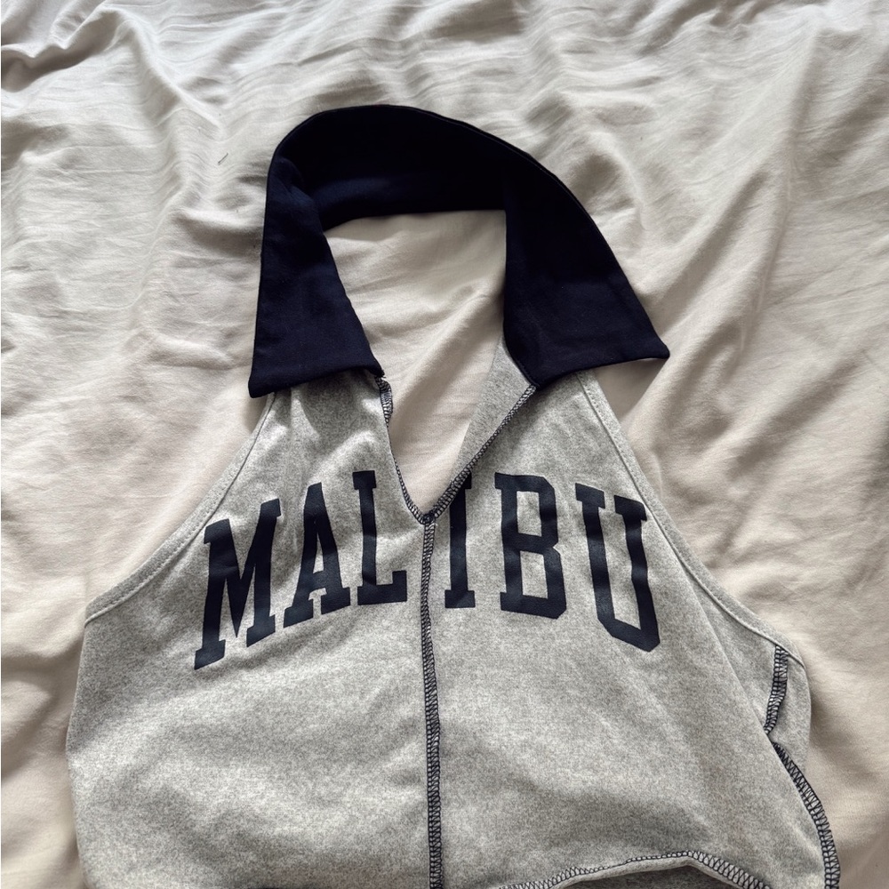 Gray and Black Malibu Halter Top